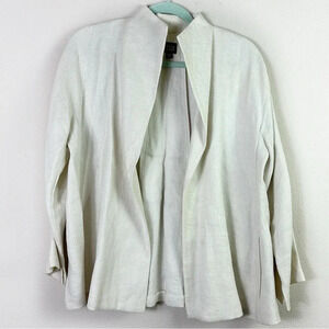 Eileen fisher off white open front blazer sweater linen blend Sz M
